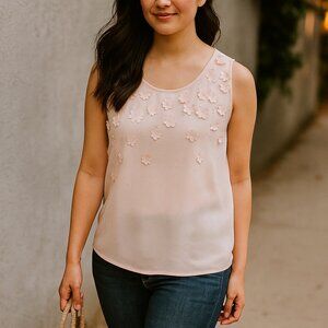 Reitmans Pink Size M sleeveless top with flowers girlhoodcore chic